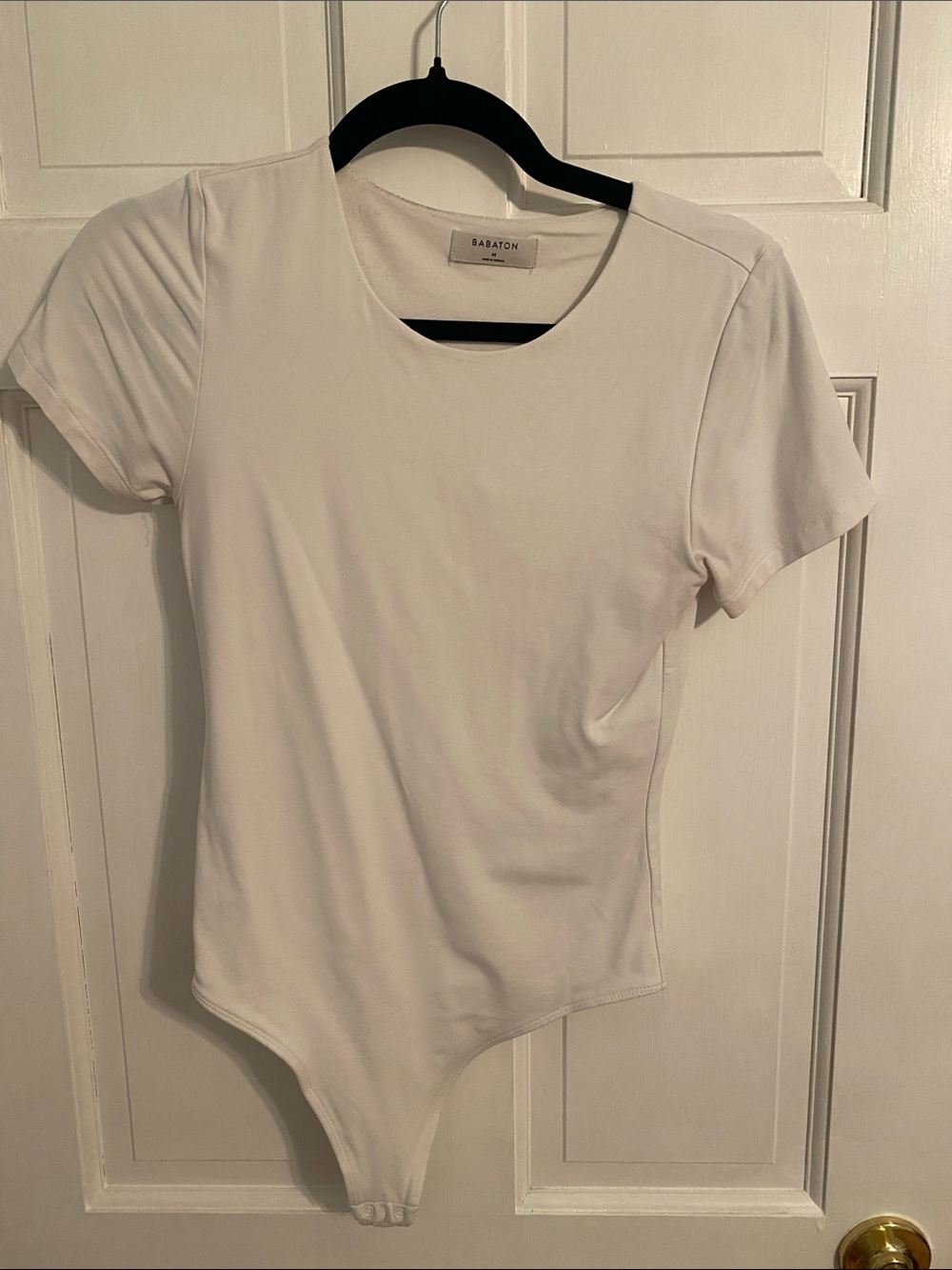 Babaton white Short-Sleeve Crewneck Bodysuit
